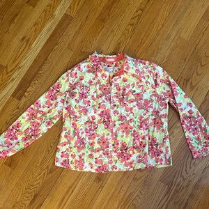 CJ Banks Floral Pink and Yellow Jacket